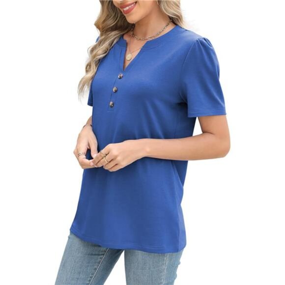 Women’s Summer 2025 Casual Tee – Loose Fit Short Sleeve Fashion Top for Everyday - Picture 3 of 6